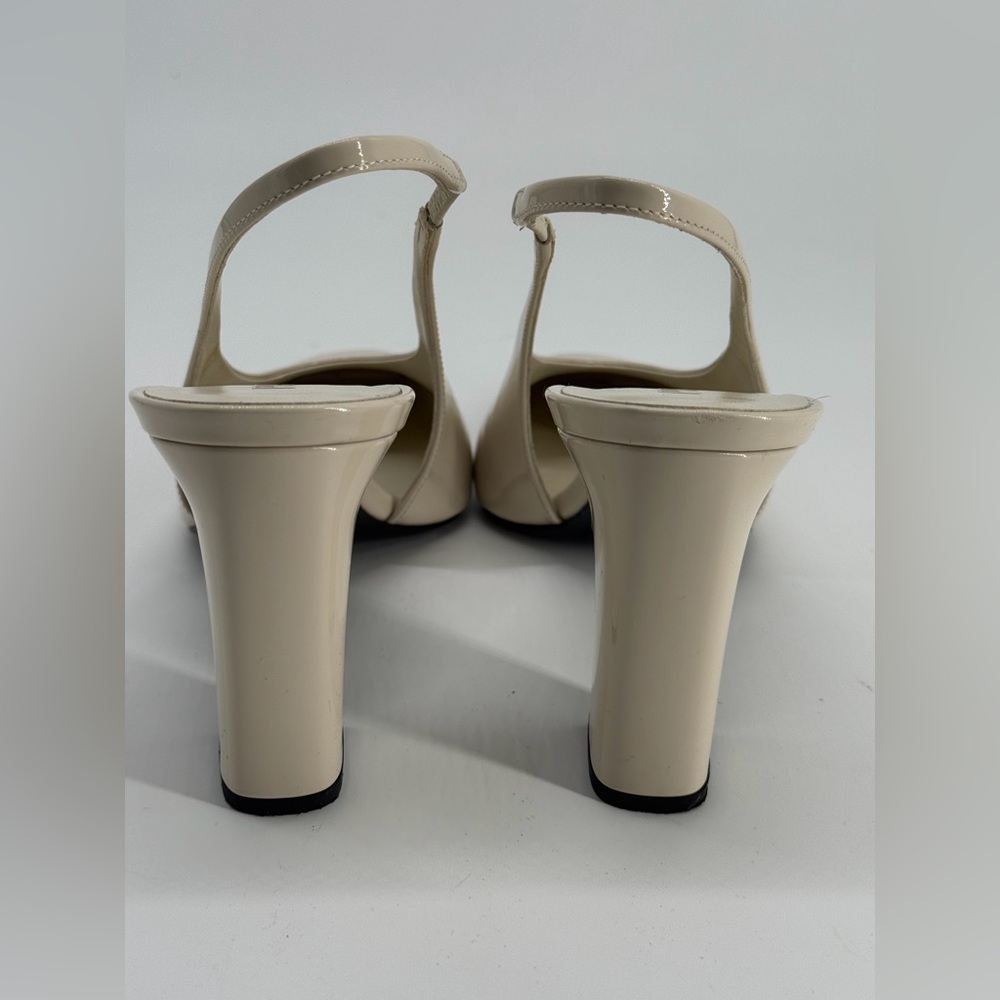 PRADA Ivory Patent Leather Slingback Pumps Size 39.5 - Picture 5 of 10